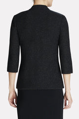 Silver Shimmer Knit Jacket Color Black/Silver