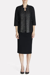 Silver Shimmer Knit Jacket Color Black/Silver