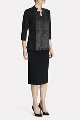 Silver Shimmer Knit Jacket Color Black/Silver