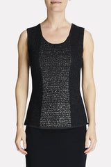 Silver Shimmer Knit Tank Color Black/Silver