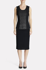 Silver Shimmer Knit Tank Color Black/Silver