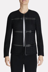 Studded Leather Framed Jacket Color Black