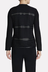 Studded Leather Framed Jacket Color Black