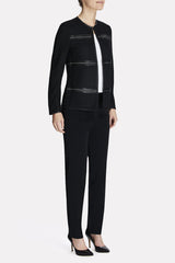Studded Leather Framed Jacket Color Black