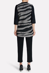 Textured Fringe Vest Color Black/Sterling