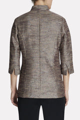 Tri-Toned Shimmer Jacket Color Charged Pink/Black/Ivory