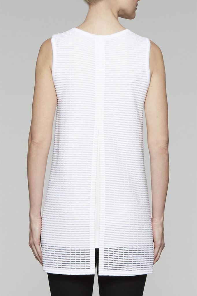 Cage Knit Tank Dress Color White