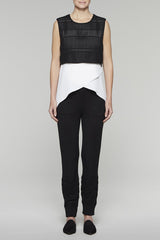 Eyelet Layered Tank Tunic Color White/Black