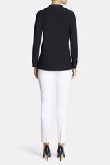 Leather Trimmed Shirt Color Black