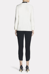 Leather Trimmed Shirt Color White/Black