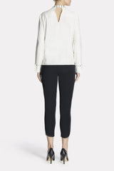 Studded-Trim Shirt Color White